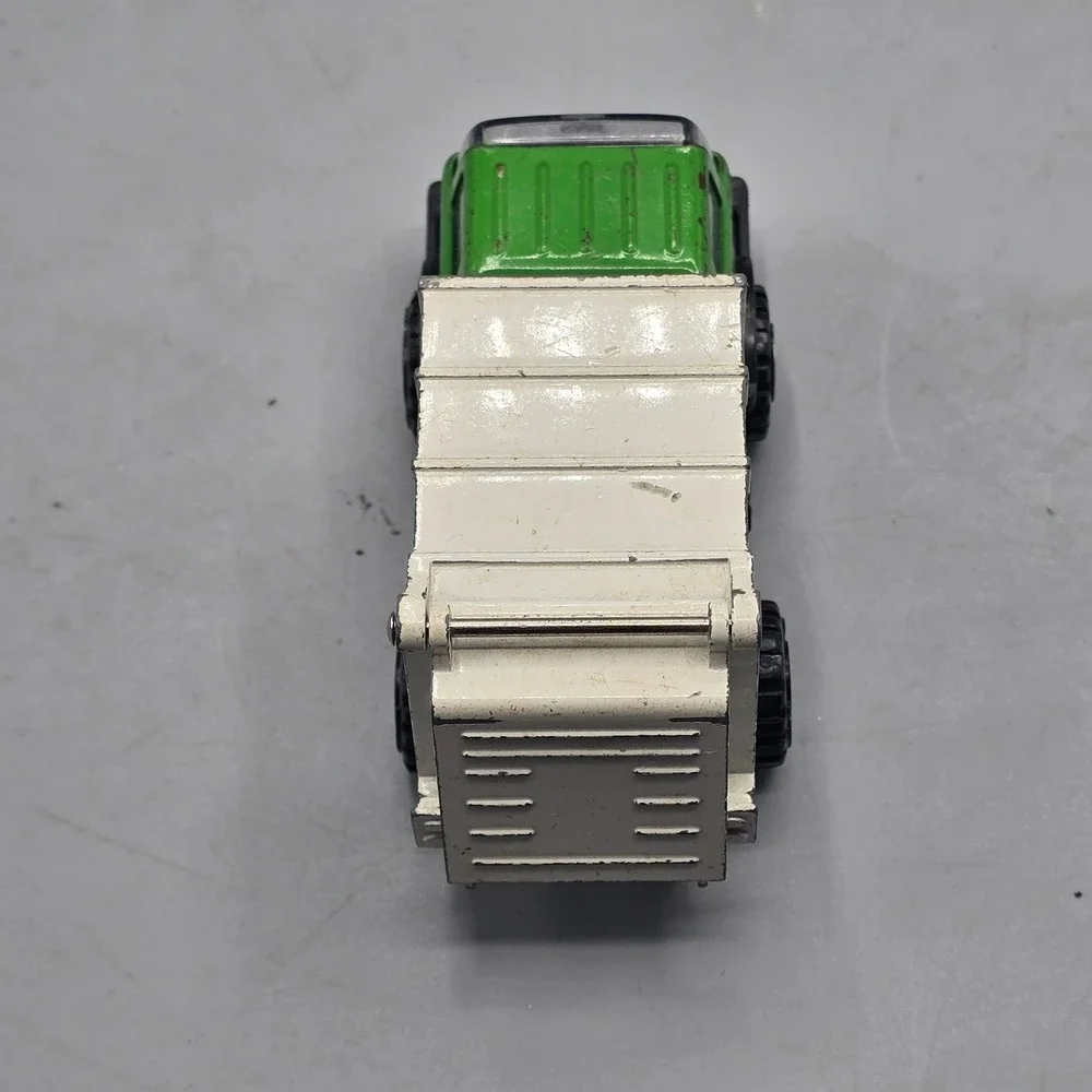 Vintage Tonka Diecast Garbage Truck Green White Made in Japan Toy Vehicle
